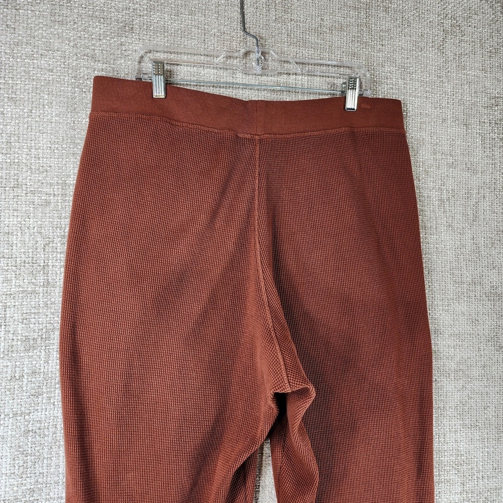 Pact 100% Organic Cotton Waffle Knit Joggers Sweatpants Womens XXL Rust Comfort - Picture 7 of 11